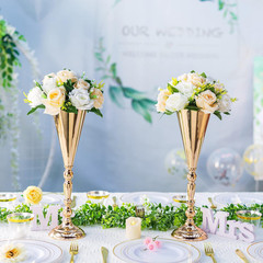Elegant Gold Vase Centerpiece – 10 Pcs Tall Flower Stands for Weddings & Events