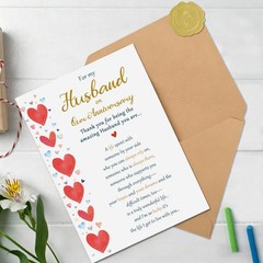 Romantic Anniversary Card for Husband, Husband Anniversary Card Gifts from Wi…