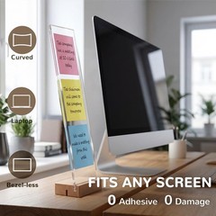 Kaulipoa 2-Pack Monitor Memo Board & Sticky 12.2 inches x 3 inches, White
