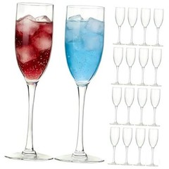 16 Pack Acrylic Champagne Flutes Sparkling Wine Glasses | Unbreakable BPA Clear