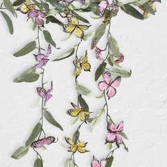 3 pcs ASSORTED 6ft Butterfly Flowers GARLANDS Willow Greenery Leaves Party Event
