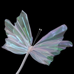 2Pcs Artificial Butterflie Decoration with Standing Base Realistic Wedding Decor