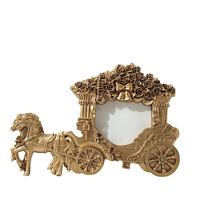 7″ Gold Picture Frame Horse Carriage Design Wedding Favors Party Decorations