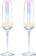 Gutsdoor Crystal Champagne Flutes Glass Set 2 Count (Pack of 1), Iridescent