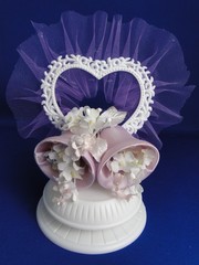 New Vintage Wilton Petite «Bells & Buds lilac Wedding CakeTop, 106-1003
