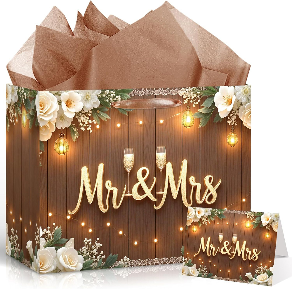 Wedding Gift Bags Mr and Mrs Engagement Gift Bags Elegant Bridal Shower Gifts Ba