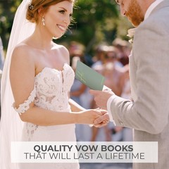 Elegant Vow Books With Gold Foil Lettering For Your Wedding – sage-cream