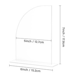 10 PCS Clear Acrylic Half Arch Sign Base DIY Wedding Table Numbers 5×7 Inch