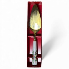 Royal Limited «Holly Holiday» gold-plated cake server with a porcelain handle