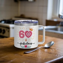 60Th Birthday 14 Oz Tumbler For Women, 60 And Fabulous Cup, 1965 Birthday Dec…