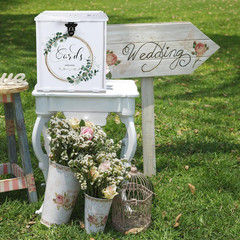 Wedding Card Box with Lock White Wooden Gift Envelope Money Box for Reception…