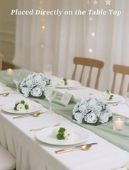 Flower Balls for Centerpieces: Pcs Rose Babys Breath Artificial 2 White