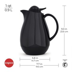 Copco Insulated Chloe Carafe Large Capacity For Serving 1 Quart Black 5293755