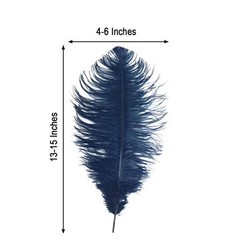 12 pcs 13-15″ long Navy Blue Genuine Ostrich FEATHERS Wedding Party Centerpieces