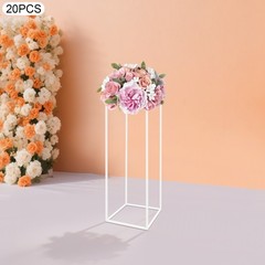 White 20 PCS Geometric Flower Stand For Wedding, Flower Stand 10.63*10.63*31.5in