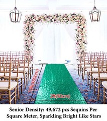 Duobao Aisle Runners For Weddings 2Ftx15Ft Green Sequin Aisle-Runner Wedding