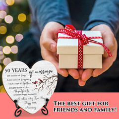 50 Years Gifts for 50Th Anniversary Marriage Heart Keepsake Gift for Wedding Ann