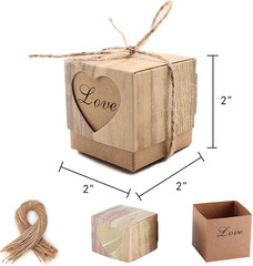 Small Gift Boxes, Party Favor Boxes, 2 x 2 x 2 Inches 50 Pack for Guests Bridal