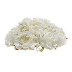 White Green Artificial Floral Balls Half Moon Flower Ball Wedding Table Decor