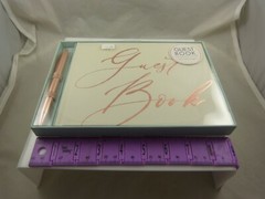 wedding guest book white and rose gold with pen 100 pages day event