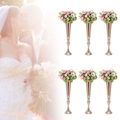 6 Pcs Wedding Centerpieces Vase European Vase Versatile Metal Props 22.2″ Height