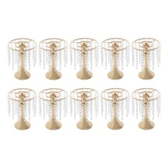Gold Acrylic & Iron Flower Stand Set 10 PCS Tabletop 10.23 in Tall