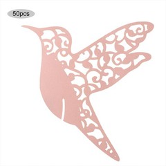 ›50pcs Little Bird Shape Wedding Hollow Name Place Cards For Wine Glass Table