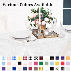 2 Pcs Plastic Lace Tablecloth, Spill-Proof 54″ X 108″ Rectangle White Lace