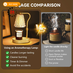 Candle Warmer Lamp with Timer Dimmer, Birthday Gifts for Women Amber-gold