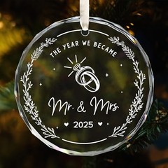 Wedding Gifts – Mr and Mrs Married Wedding Ornament 2025 – Just Color-10