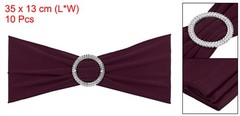 10Pcs 14″x5″ Stretch Chair Sashes Bows Chair Bands Sash with Buckle Maroon