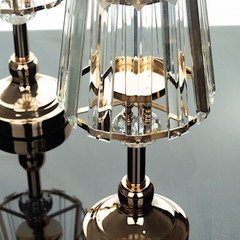 2 GOLD CLEAR Metal Votive CANDLE HOLDERS Crystal Glass Lamp Shade Party Events