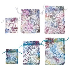 10pcs/Lot Drawable Snowflake Organza Packaging Bags 7x9cm 9x12cm 10x15cm
