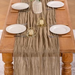 Boho Cheesecloth Table Runner Tan Cheese Cloth Table Runner 160 inch Gauze