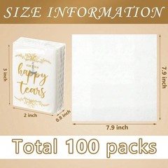 Elegant Wedding Tears Tissues Personalized 3 Ply Paper Handkerchiefs Party Favor