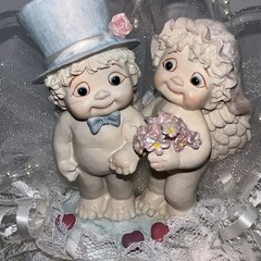 Vintage Dreamsicles Cherub/Angel Bride and Groom-Cake Topper/Figurine