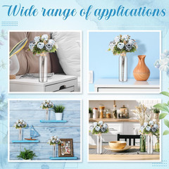 Blue Rose Centerpiece Decor – 10 Sets with Mason Jars for Weddings & Events