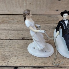 WeddingStar Reel Him In Porcelain Wedding Cake Topper Bride Groom NEW in Boxes