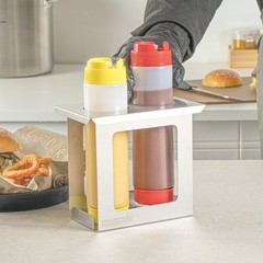 Restaurantware Stainless Steel Squeeze Bottle Holder – 1 Case – 7.01 x 4.49 x 6.