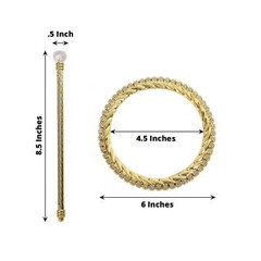 GOLD 2 Plastic 6″ Braided Design CURTAIN TIE Backs Acrylic Crystals Party Events