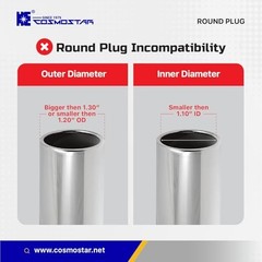Cosmostar OD Round Plastic Plugs – Fits 1.»–1.17″ Inner Diameter Tubes 1.25″ 10