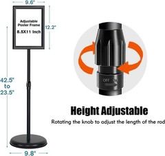 Upgraded Adjustable Sign Stand for Display, Pedestal Floor Signage Stand Hold…