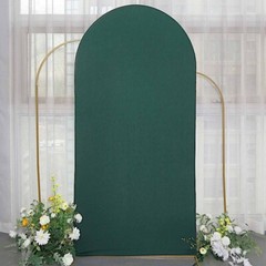 7 ft HUNTER GREEN Matte Fitted Spandex Round Top Arch Backdrop STAND COVER Party
