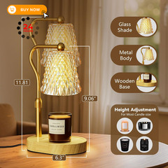 Candle Warmer Lamp with Timer Dimmer, Birthday Gifts for Women Amber-gold