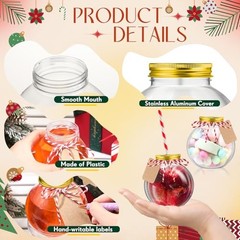 Pcs Fish Bowl Ornament Cups Plastic Patron Bottles with Lids and Straws 24