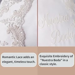 Wedding Kneeling Pillow Cover Set of 2, 17 x 15 Premium Satin & Lace, White