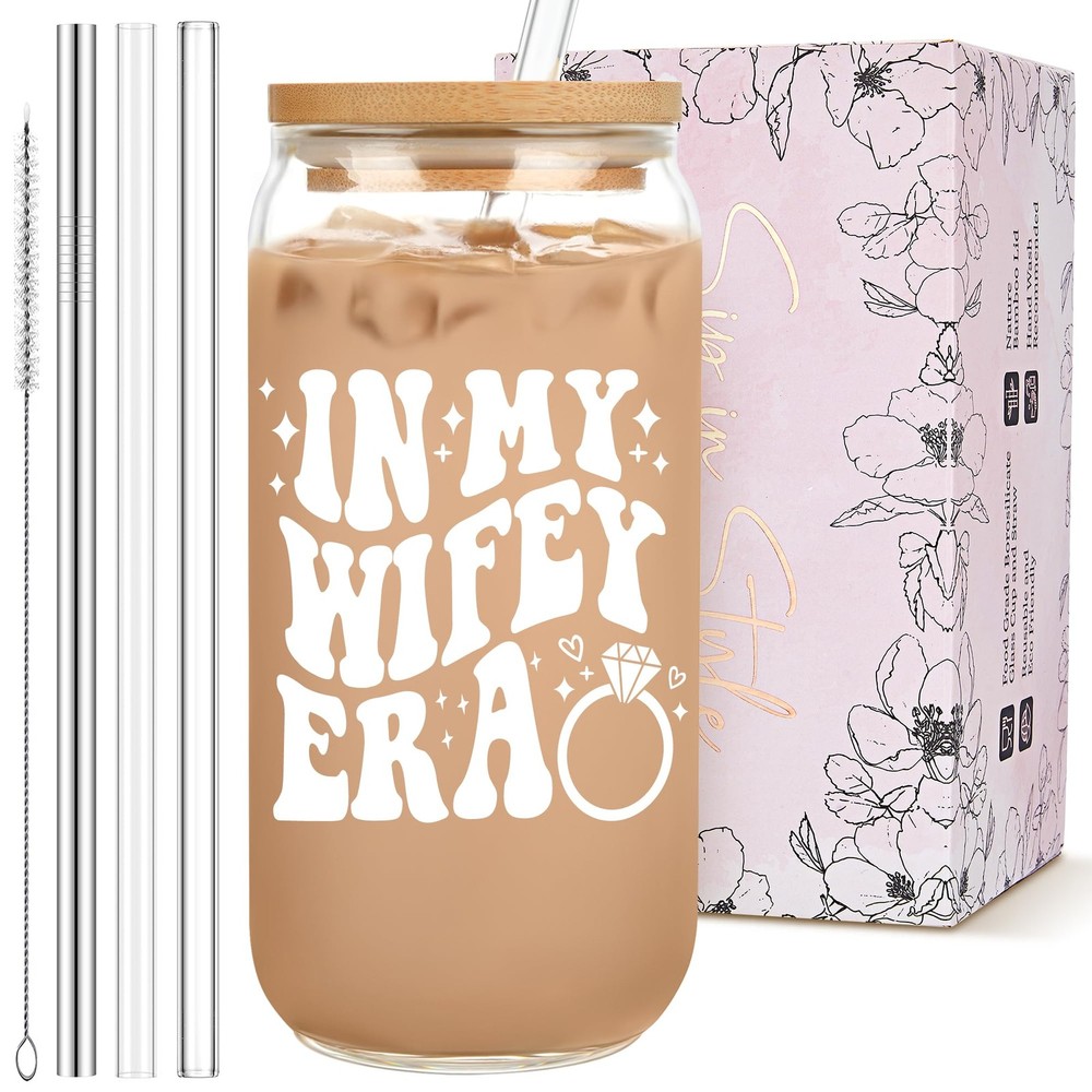 Mozaba Bridal Shower Gift – Cute Cool Wedding Day Idea for 16oz, Transparent