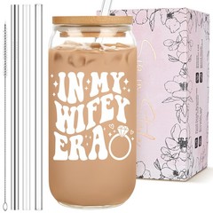 Mozaba Bridal Shower Gift – Cute Cool Wedding Day Idea for 16oz, Transparent