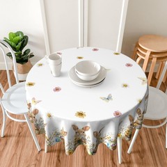 Xumuyin Easter Round Tablecloth 60 x 60 Inch Flowers 60″ (Round),