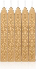 Elegant 5 Pcs Light Gold Sealing Wax Sticks with Wicks for Signatures & Crafts